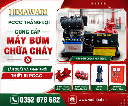 Máy bơm  PCCC Himawari Diesel công suất 22kw giá gốc từ xưởng sản xuất